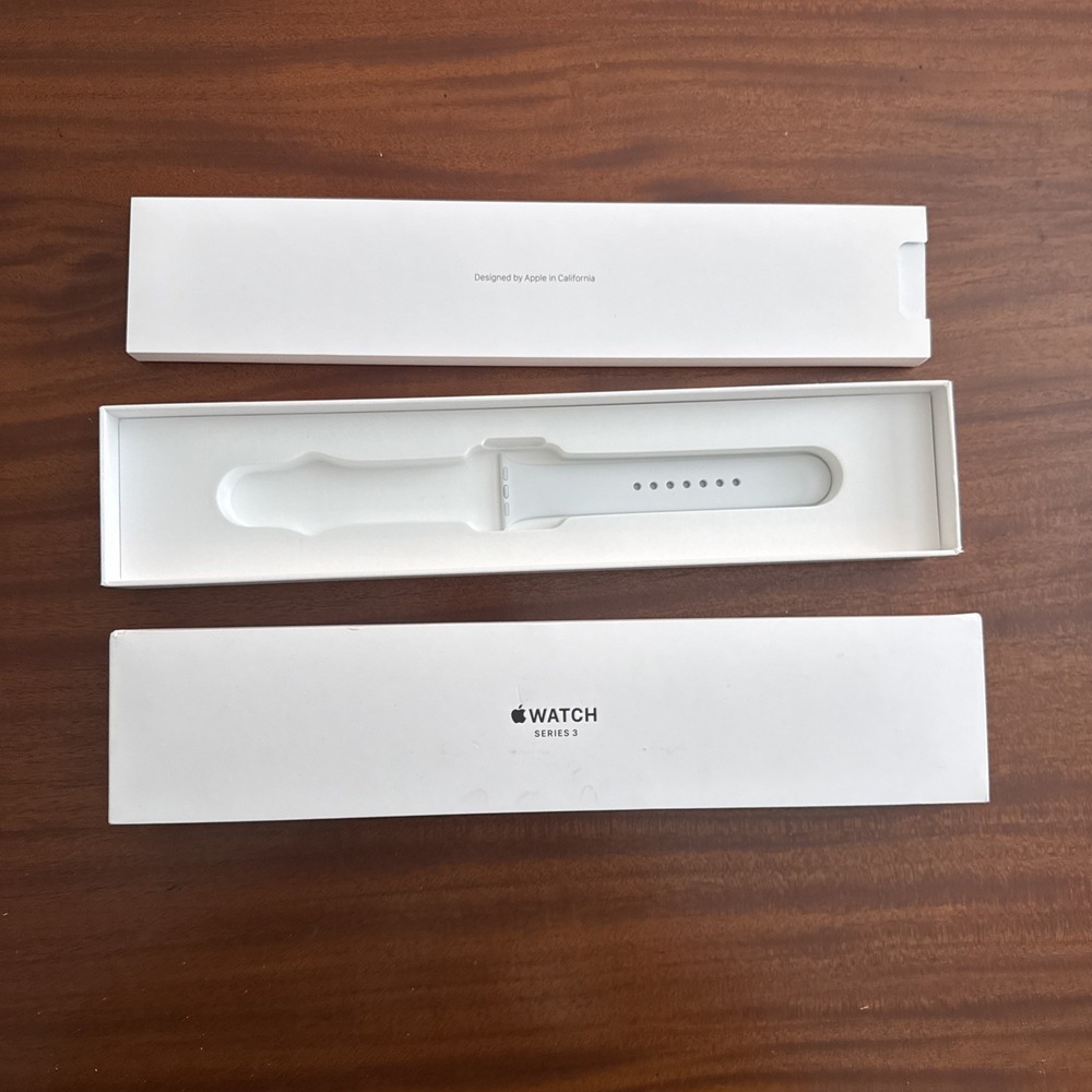 Apple Watch Series 3 Empty Box Only 38mm Silver Aluminum White Sports Band
